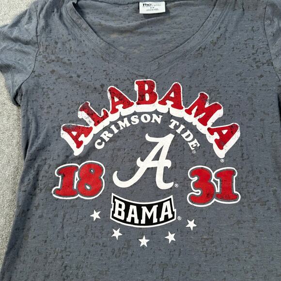 Alabama Crimson Tide Bama Pro Edge T- Shirt Juniors Medium V-Neck Distressed New - Picture 4 of 9